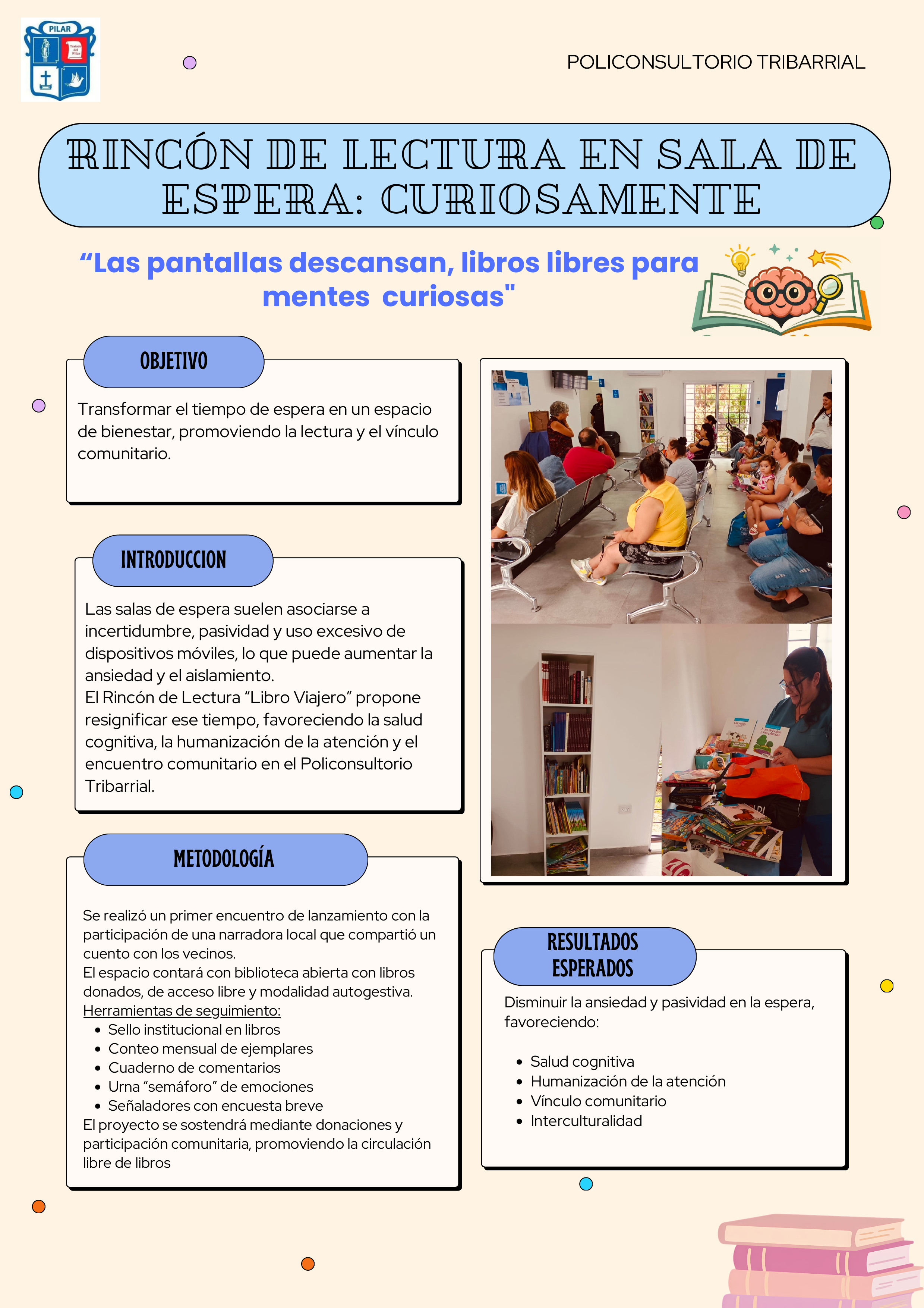 Rincón de lectura en sala de espera: Curiosamente 